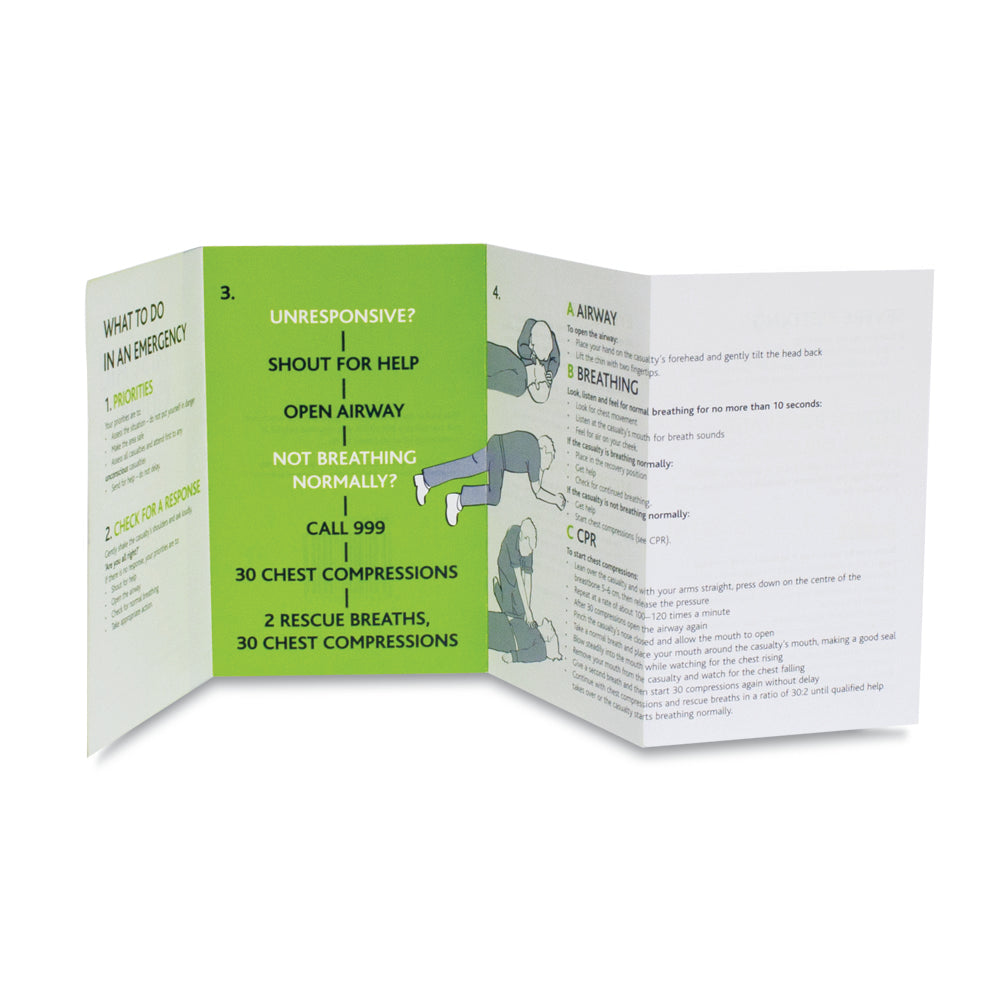 First Aid Guidance Card - G&M Medical Supply
