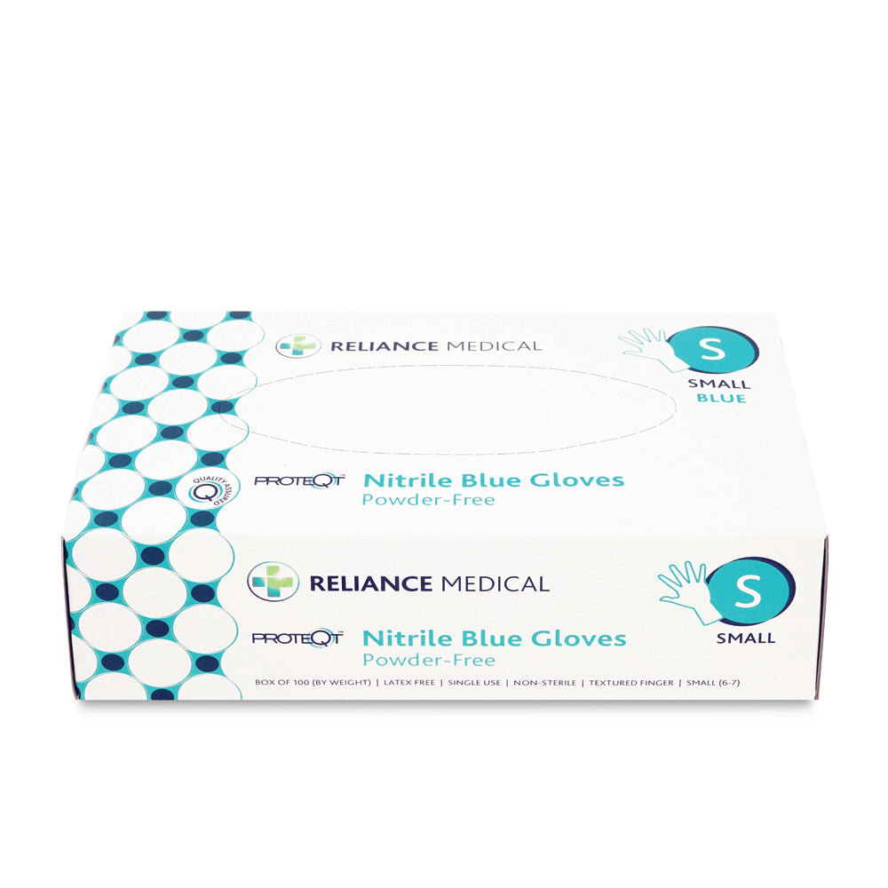 PROTEQT Nitrile Examination Gloves - Small - Box of 100 - G&M Medical Supply