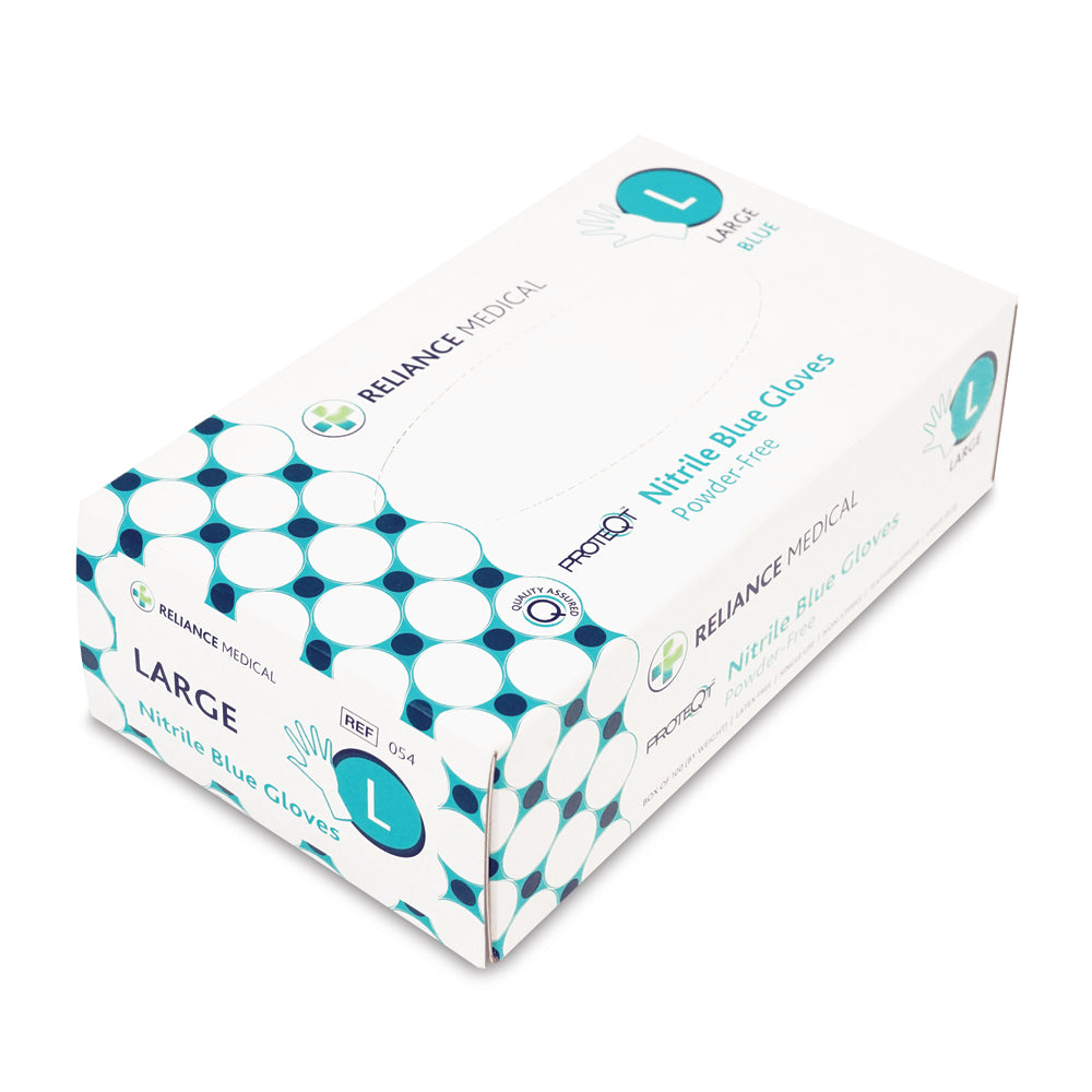 PROTEQT Nitrile Examination Gloves - Large - Box of 100 - G&M Medical Supply