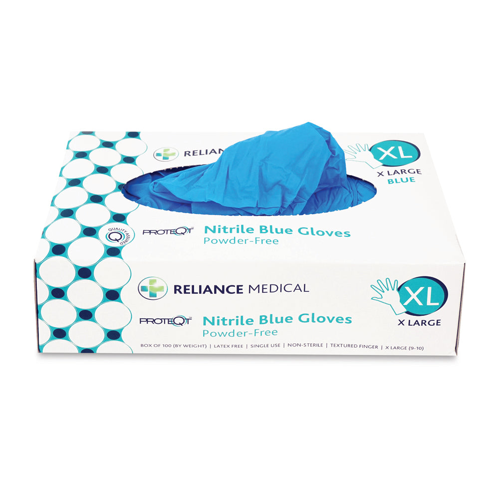 PROTEQT Nitrile Examination Gloves - XLarge - Box of 100 - G&M Medical Supply