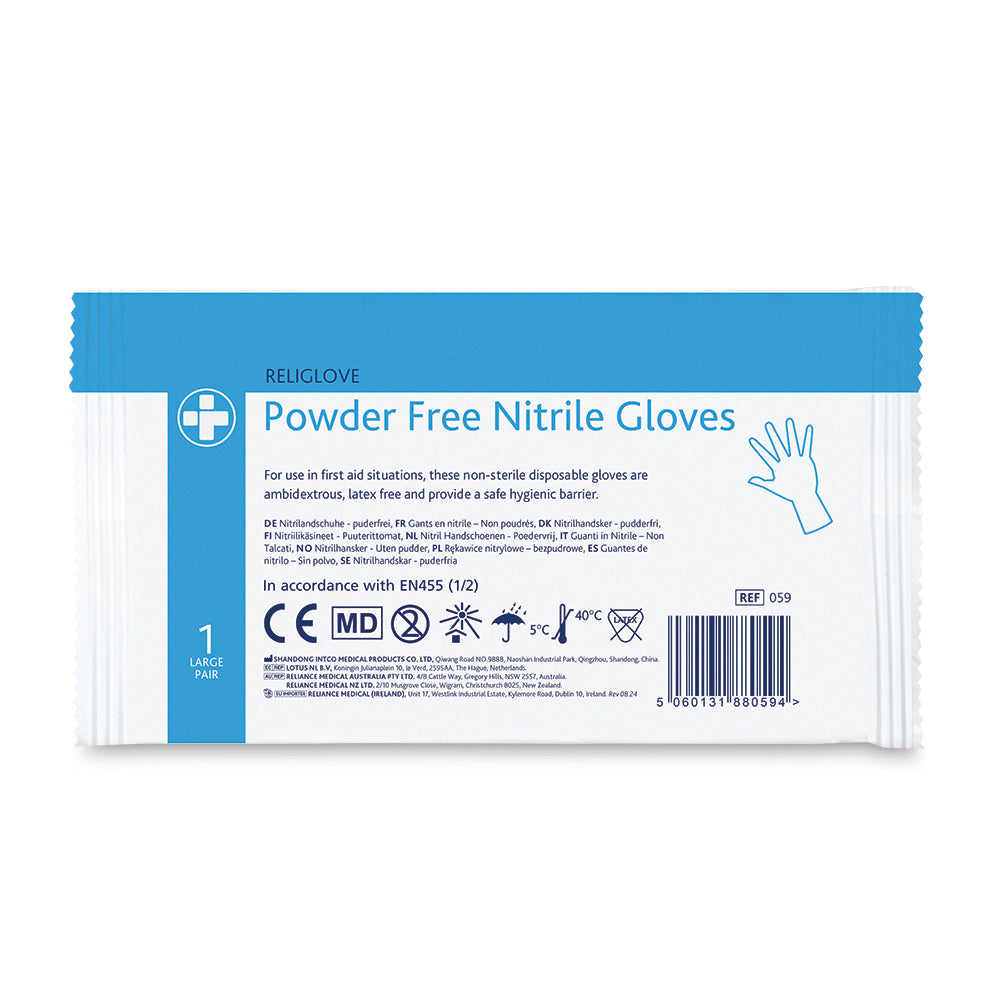Religlove Nitrile Examination Gloves - Large - Pair - G&M Medical Supply