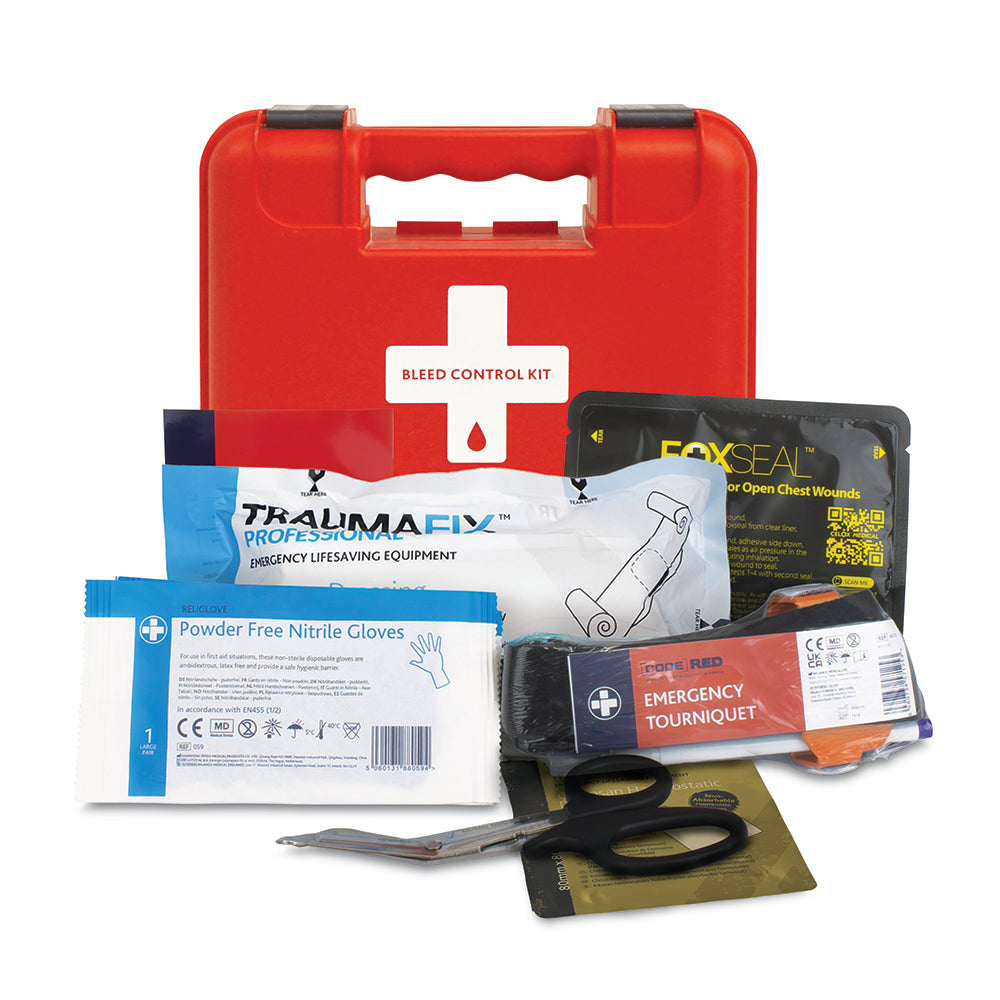 TraumaFix Bleed Control Kit in Titan Box - Small - Red - G&M Medical Supply