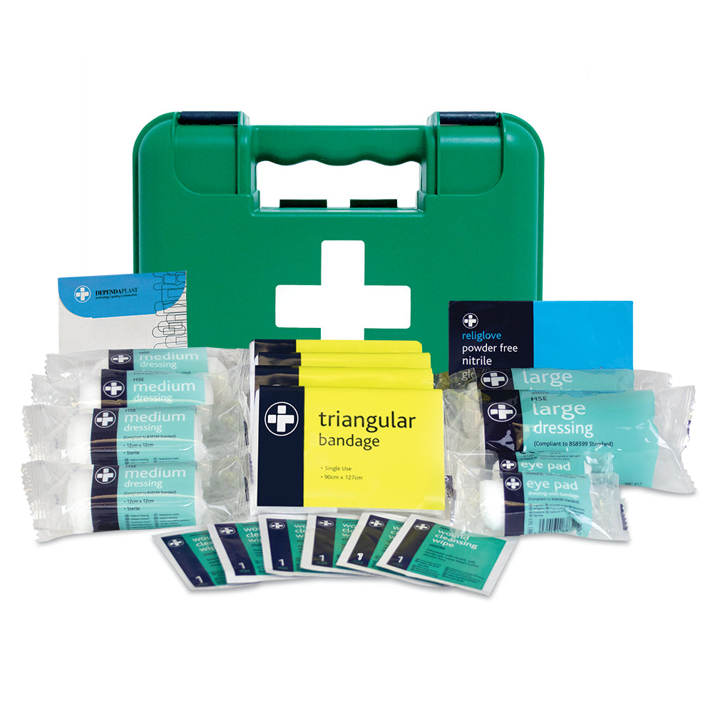 Masterchef Catering HSE 10 Person First Aid Kit - Titan Box - Small - Green - G&M Medical Supply