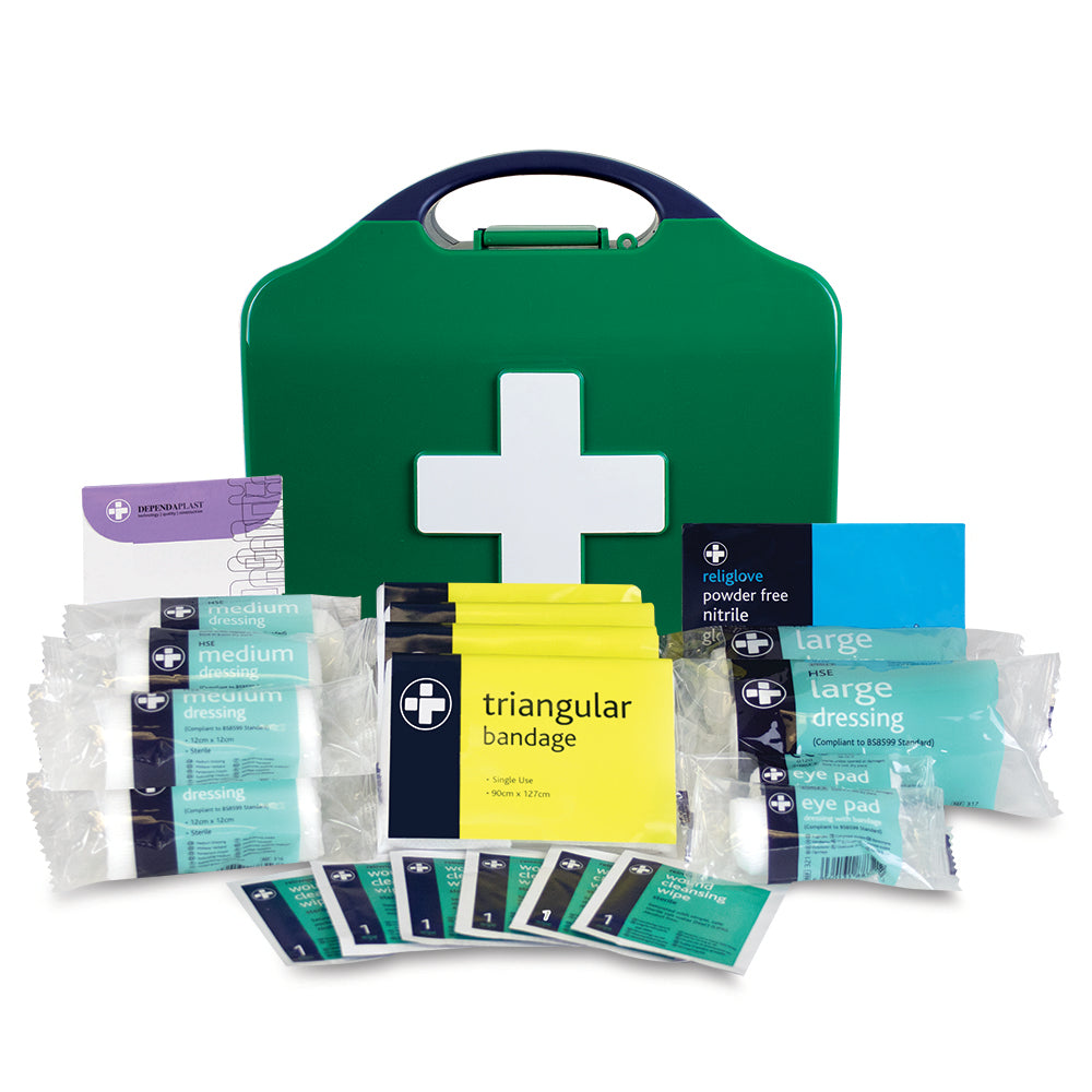 HSE 10 Person First Aid Kit - Aura3 Box - Small - Green - G&M Medical Supply