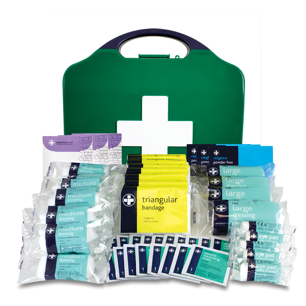 HSE 50 Person First Aid Kit - Aura3 Box - Large - Green - G&M Medical Supply