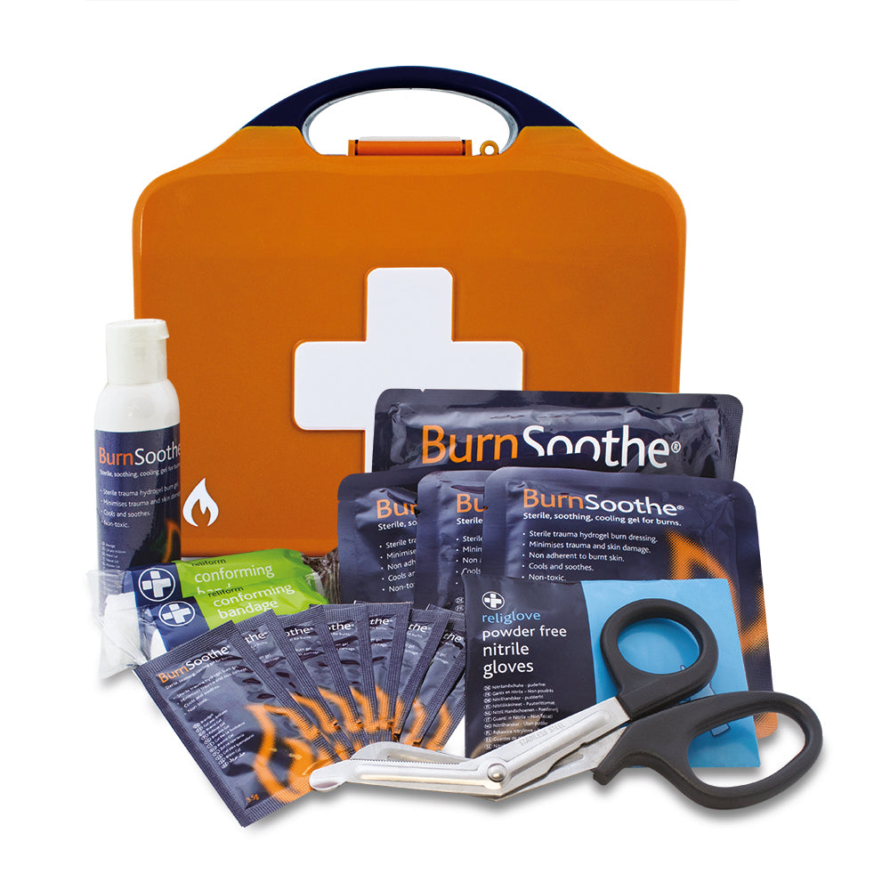 HSE Burns First Aid Kit - Aura3 Box - Small - Orange - G&M Medical Supply