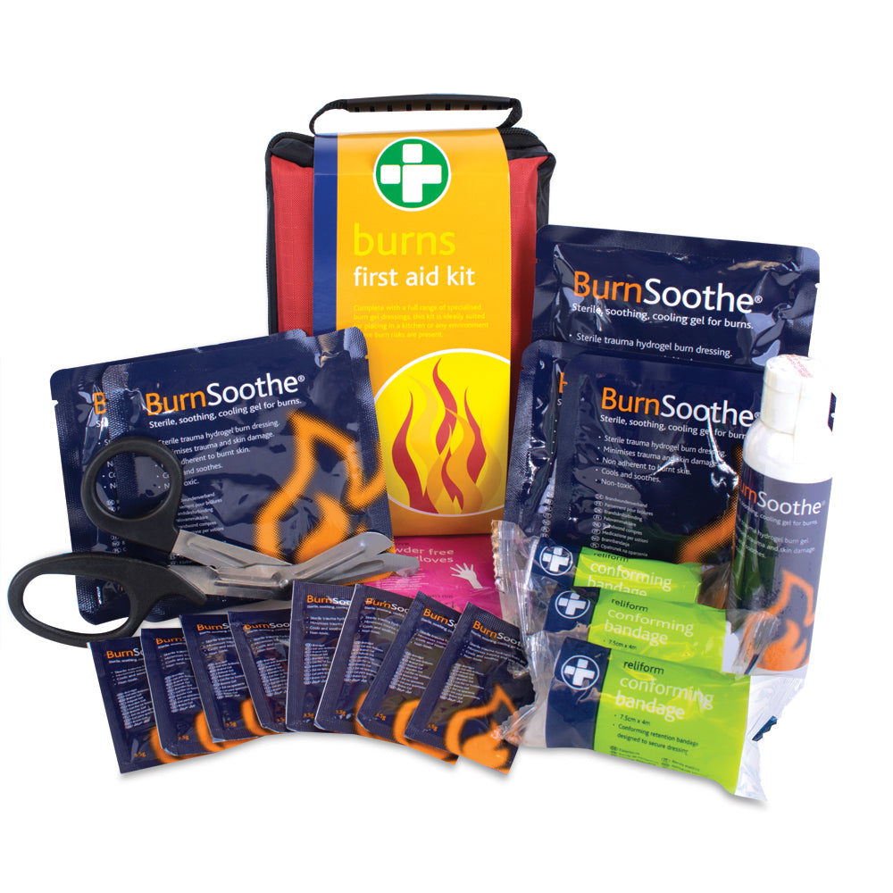 Burns First Aid Kit - Stockholm Bag - One Size - Red - G&M Medical Supply