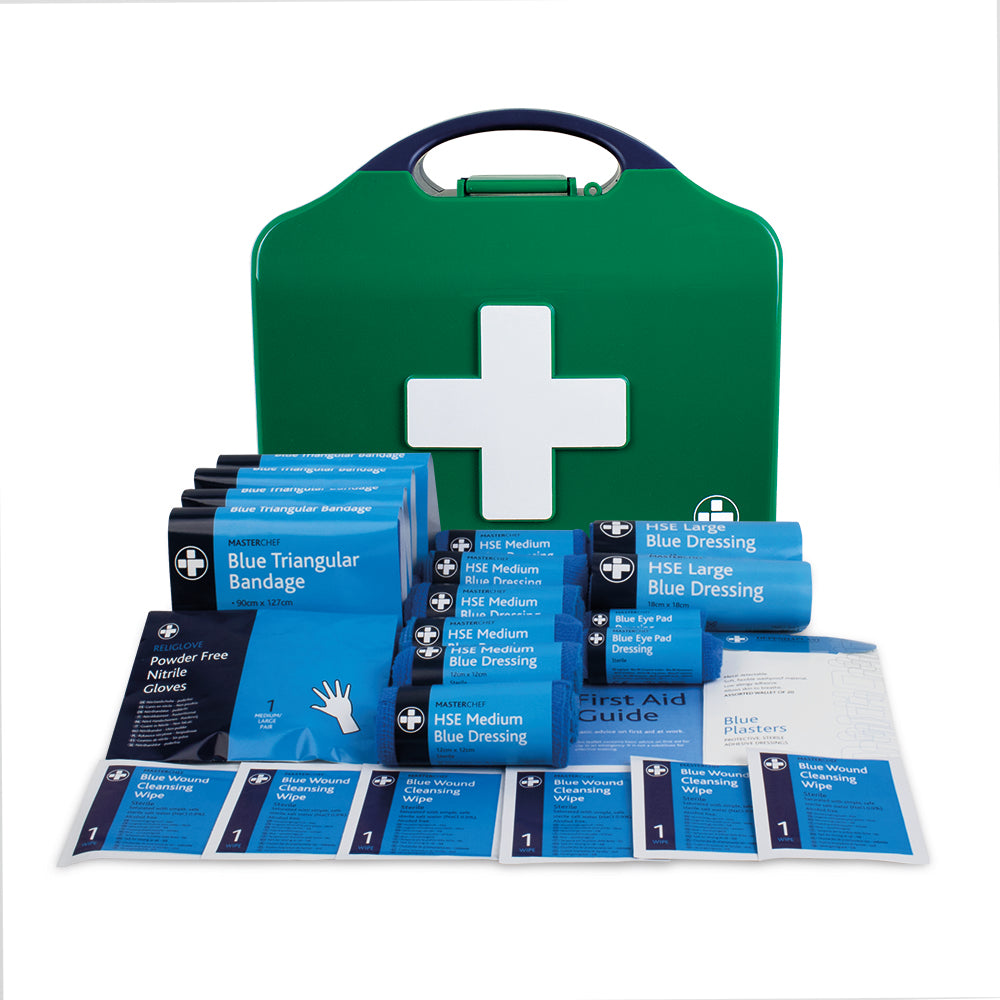 Masterchef Catering HSE 10 Person First Aid Kit - Aura3 Box - Small - Green - G&M Medical Supply
