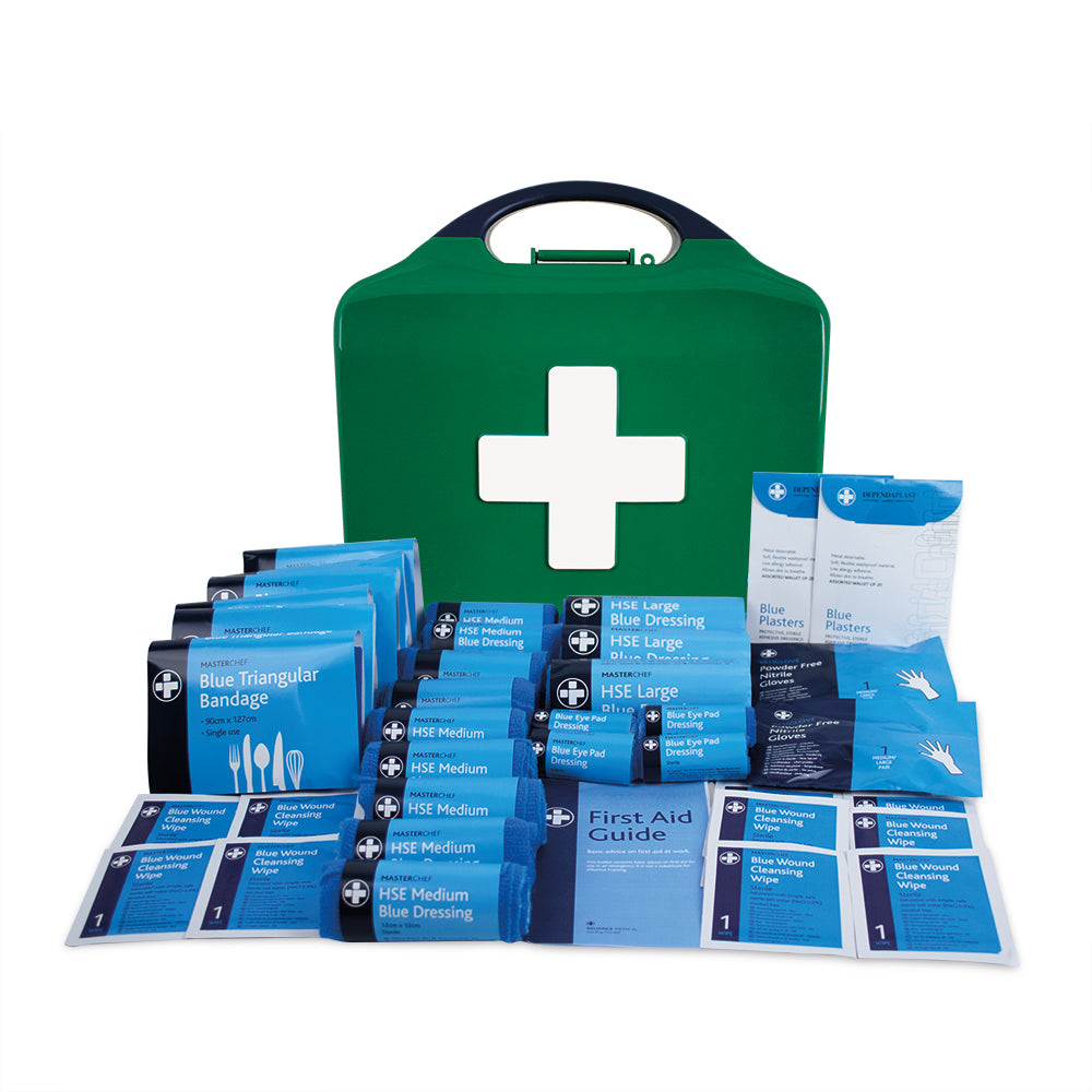 Masterchef Catering HSE 20 Person First Aid Kit - Aura3 Box - Medium - Green - G&M Medical Supply