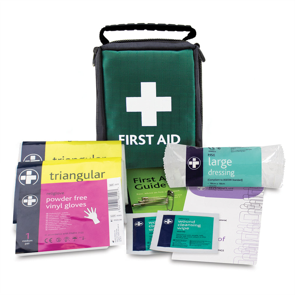 HSE 1 Person First Aid Kit - Helsinki Bag - One Size - Green - G&M Medical Supply