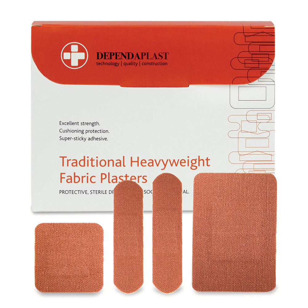 Dependaplast - Traditional Heavyweight Fabric Plasters - Assorted - Pink - Box of 100 - G&M Medical Supply