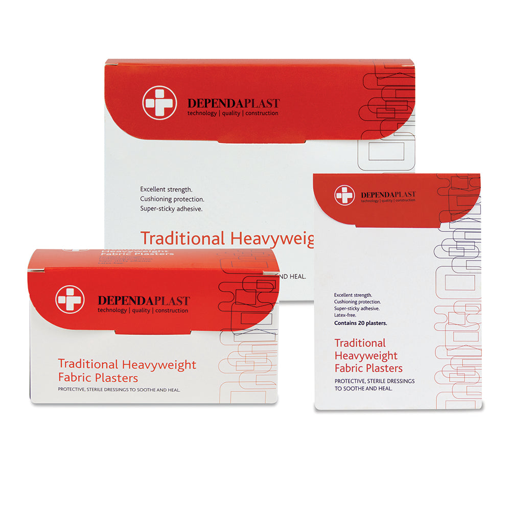 Dependaplast - Traditional Heavyweight Fabric Plasters - Assorted - Pink - Box of 100 - G&M Medical Supply