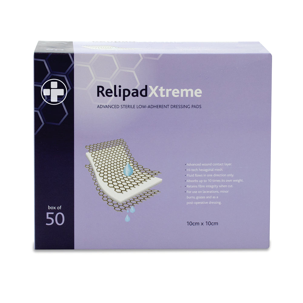 Relipad Xtreme Low Adherent Dressing Pads - 10cm x 10cm - G&M Medical Supply
