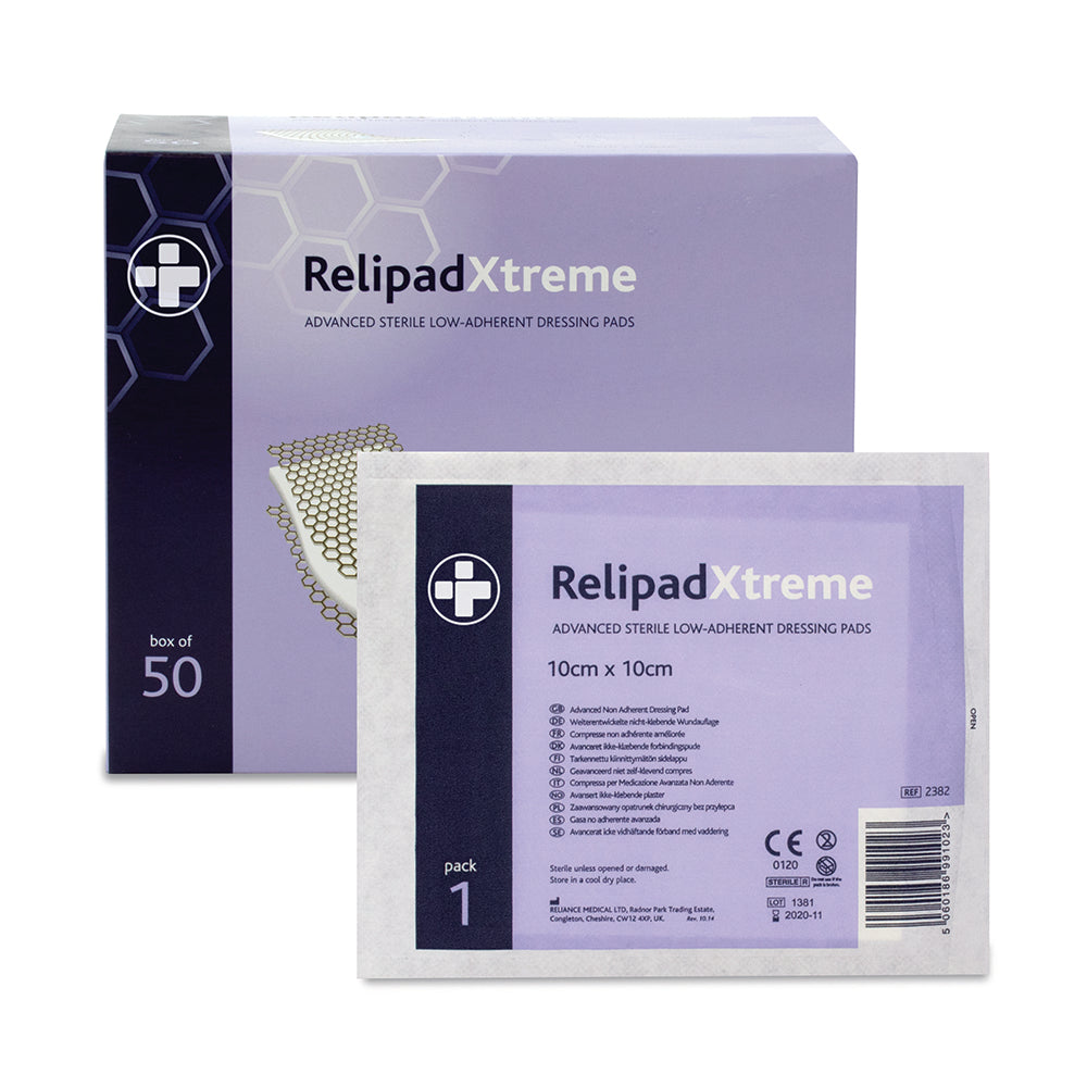 Relipad Xtreme Low Adherent Dressing Pads - 10cm x 10cm - G&M Medical Supply