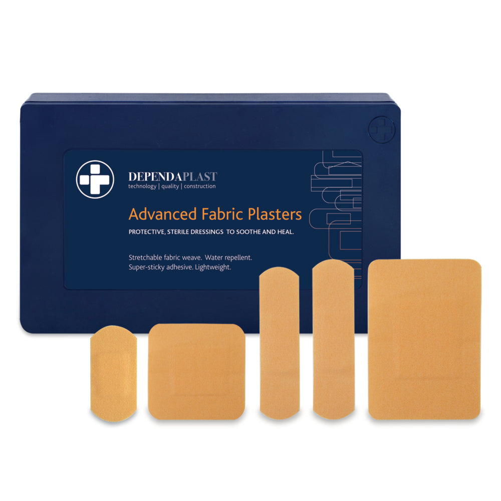 Dependaplast - Advanced Fabric Plasters - Assorted - Pale - Plastic Box of 120 - G&M Medical Supply