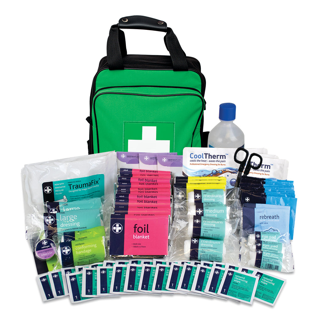 Workplace BS8599-1 First Response Kit - Rucksack - Green - G&M Medical Supply