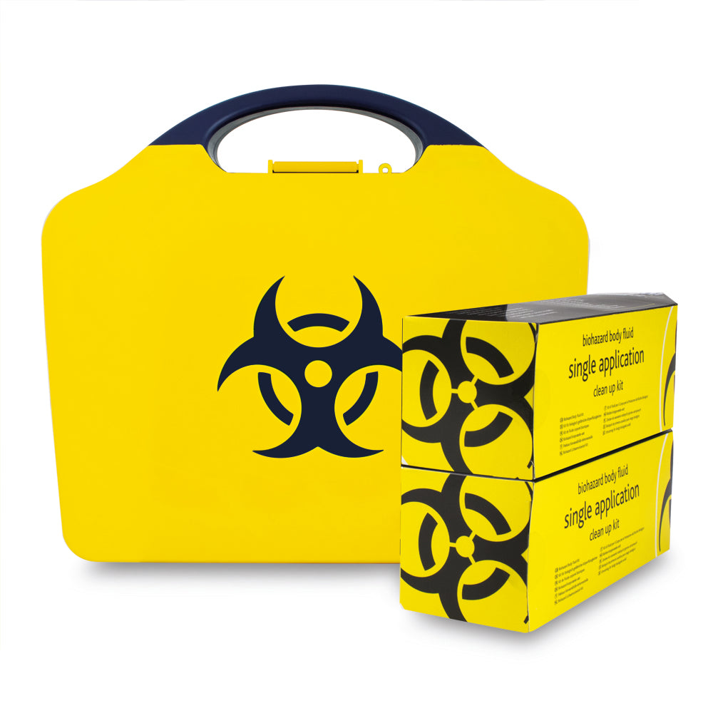 Biohazard Kit - Body Fluid Clean-Up - 2 Application - Aura3 Box - Small - Yellow - G&M Medical Supply