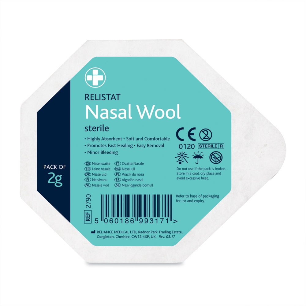Relistat Nasal Wool 2g x 30mm - G&M Medical Supply