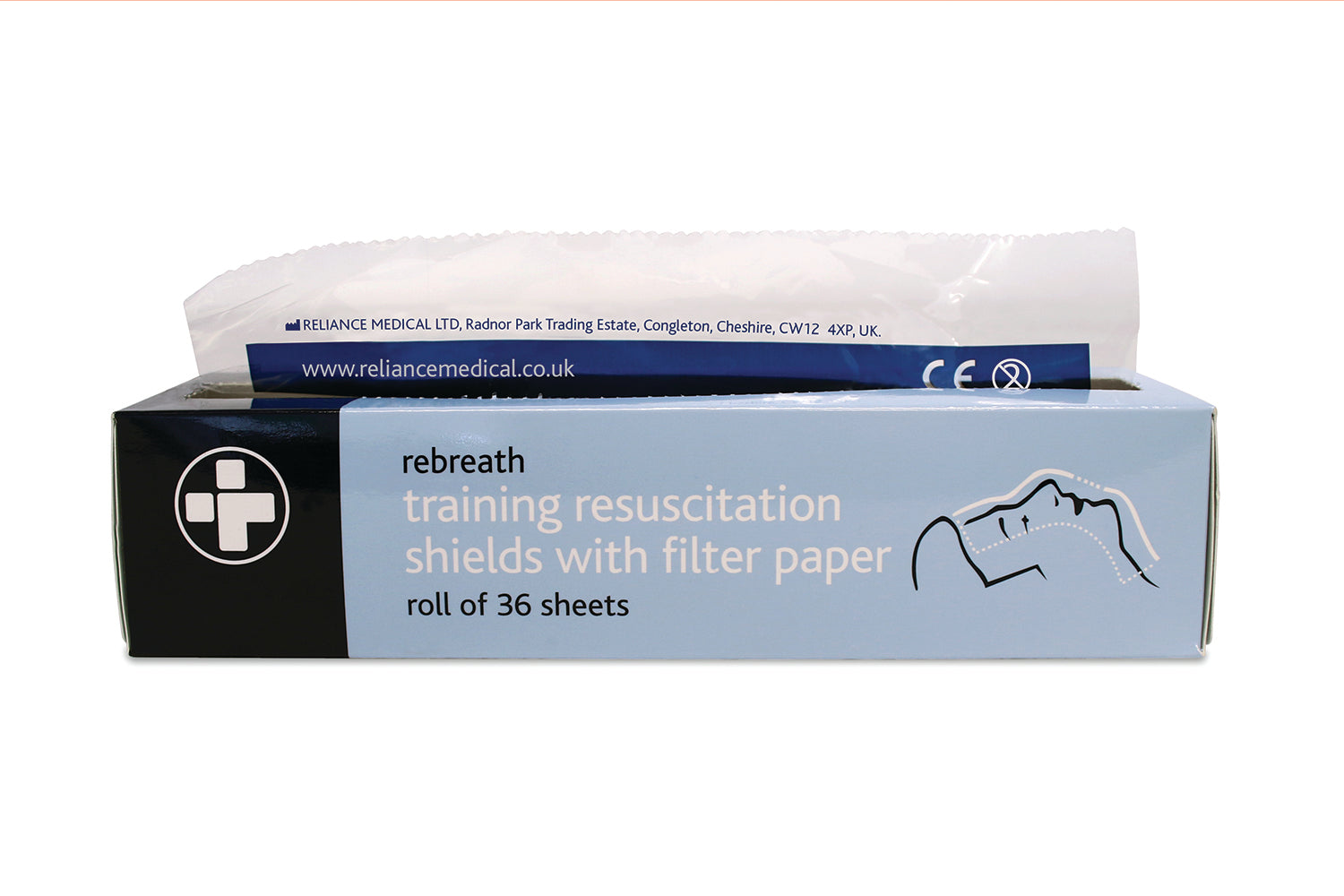 Rebreath Training Resuscitation Shields with Filter Paper - Roll of 36 Sheets - G&M Medical Supply