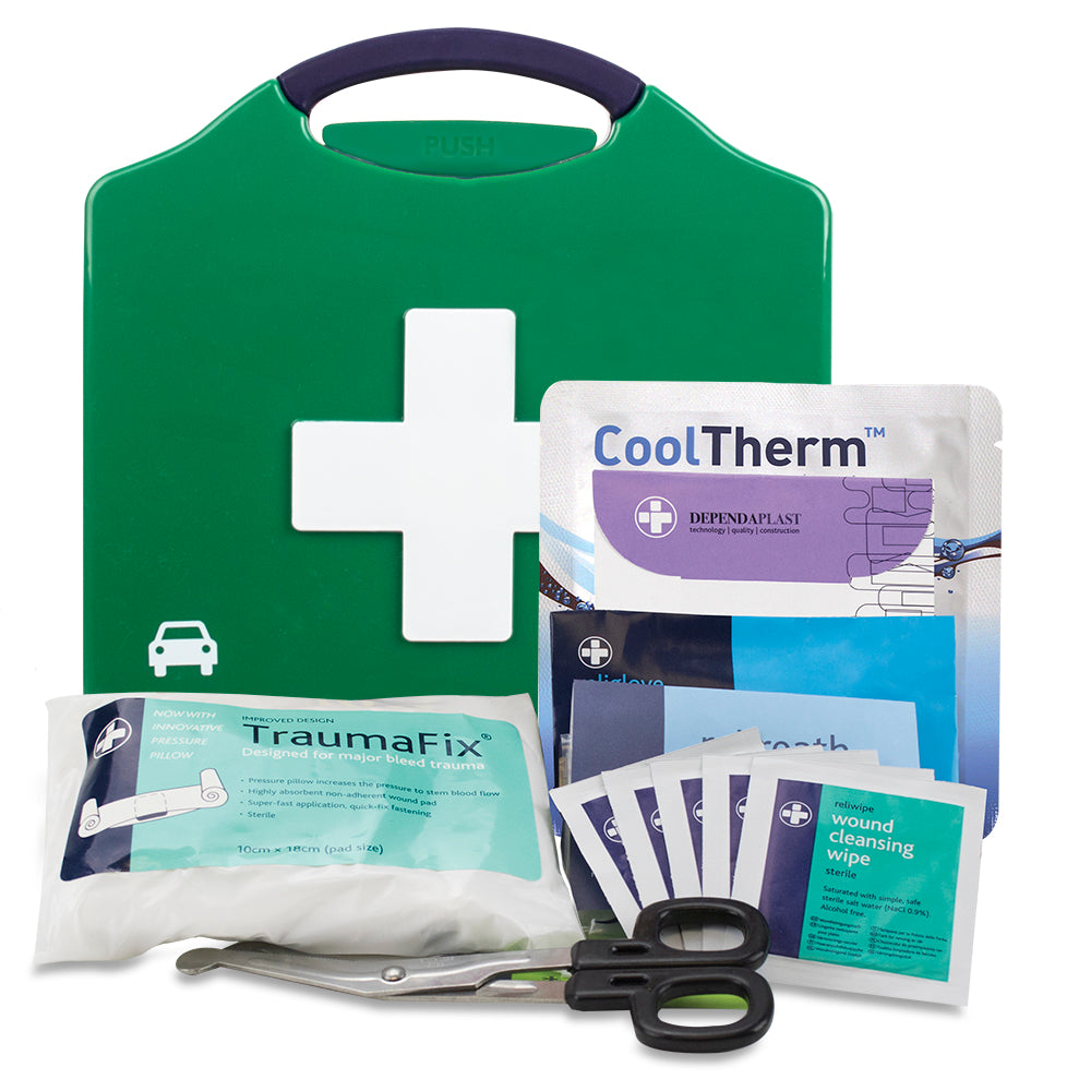 Motokit BS8599-2 First Aid Kit - Small - Aura3 Box - XSmall - Green - G&M Medical Supply