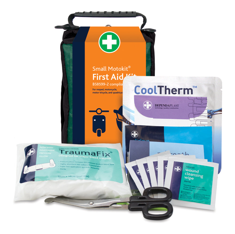 Motokit BS8599-2 First Aid Kit - Small - Helsinki Bag - Green - G&M Medical Supply