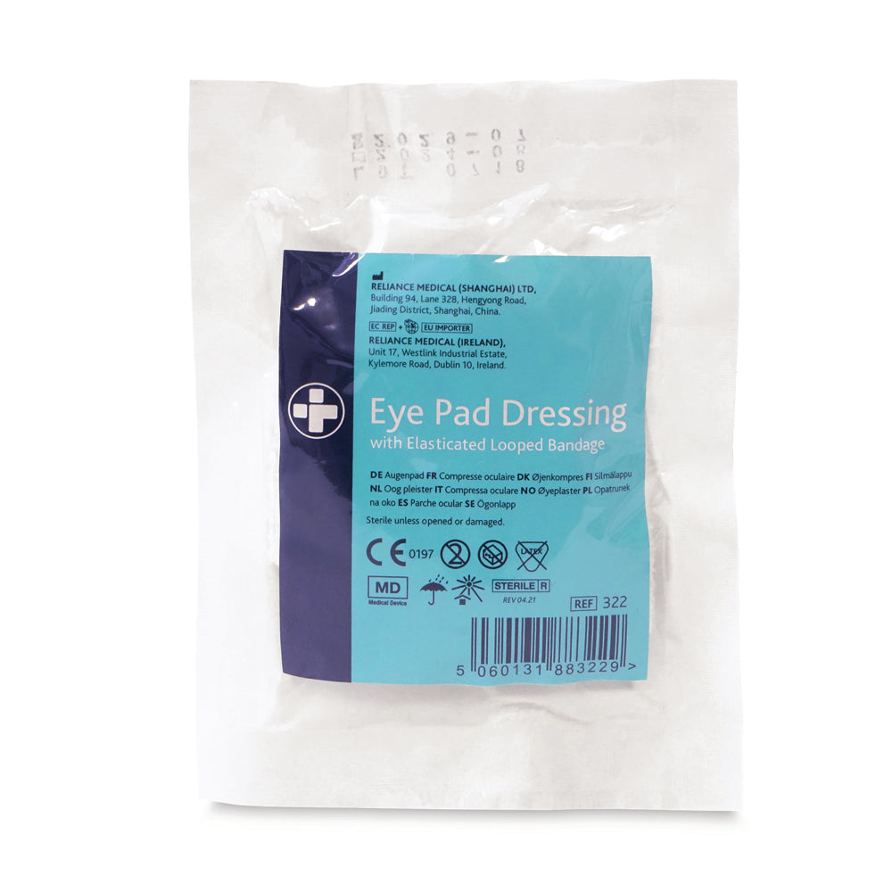 Eye Pad Dressing with Elasticated Loop Bandage - G&M Medical Supply