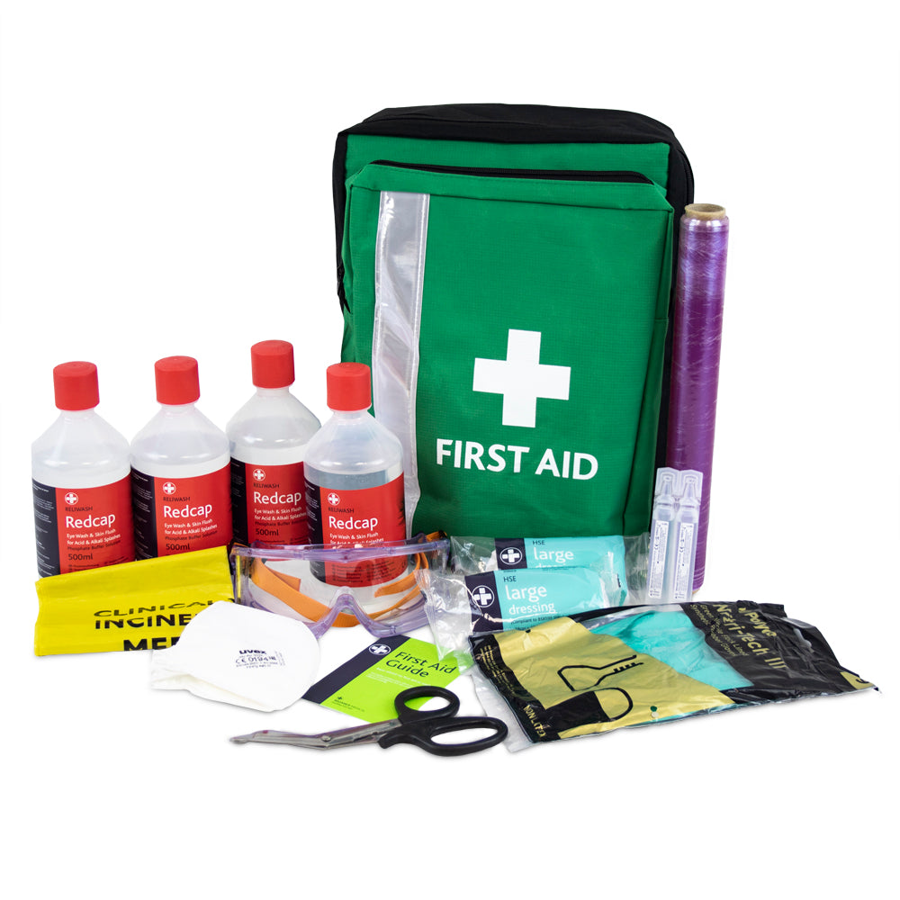 Acid Attack First Aid Kit - Rucksack - One Size - Green - G&M Medical Supply