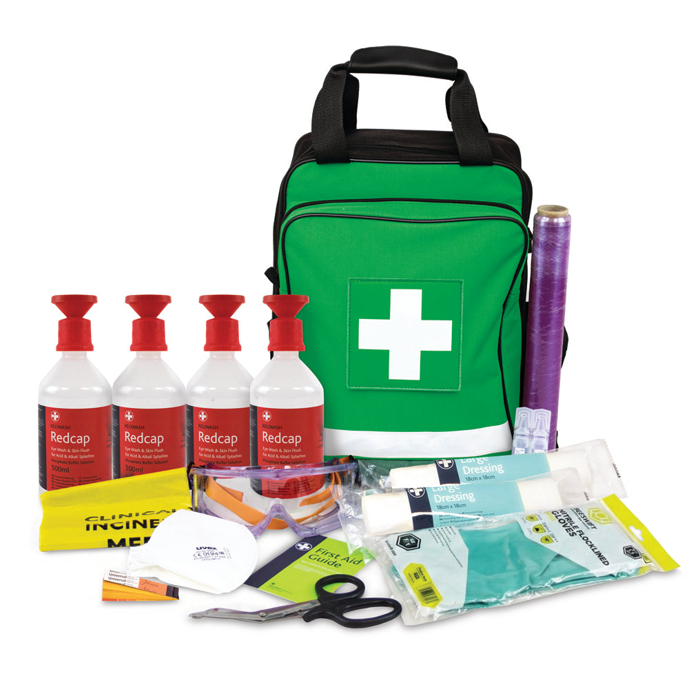 Acid Attack First Aid Kit - Rucksack - One Size - Green - G&M Medical Supply