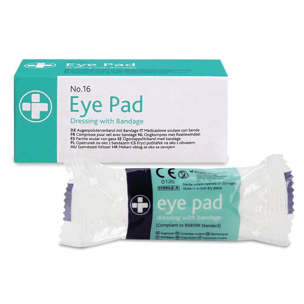 No. 16 Eye Pad Dressing with Bandage - Boxed - G&M Medical Supply