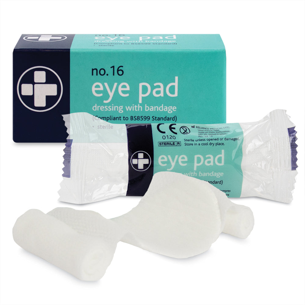 No. 16 Eye Pad Dressing with Bandage - Boxed - G&M Medical Supply