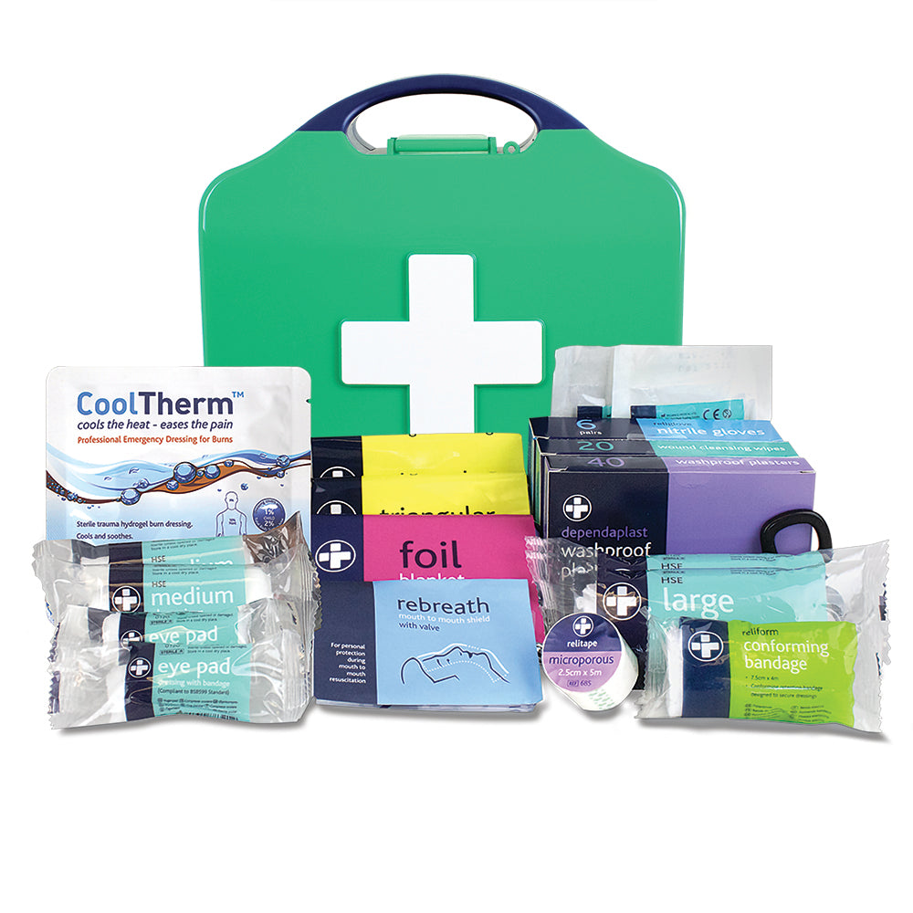 Workplace BS8599-1 First Aid Kit - Small - Aura3 Glow In The Dark Box - Small - Green - G&M Medical Supply