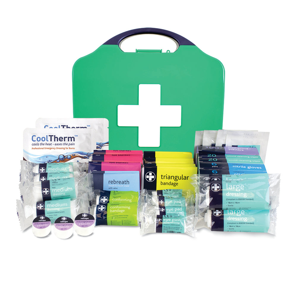 Workplace BS8599-1 First Aid Kit - Large - Aura3 Glow In The Dark Box - Large - Green - G&M Medical Supply