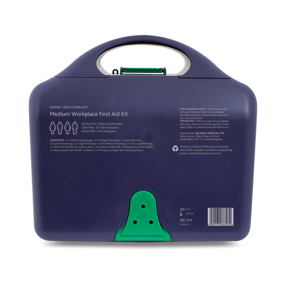 Workplace BS8599-1 First Aid Kit - Medium - Aura3 Box - Medium - Green - G&M Medical Supply