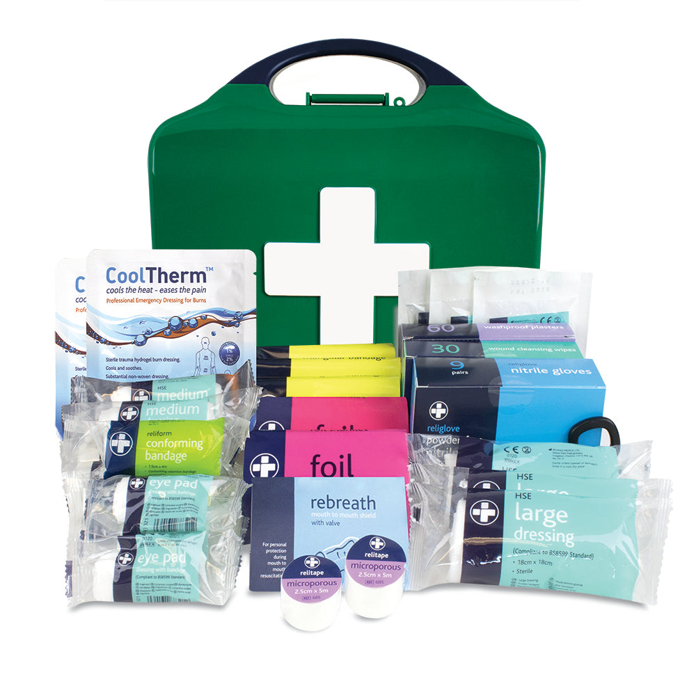 Workplace BS8599-1 First Aid Kit - Medium - Aura3 Box - Medium - Green - G&M Medical Supply