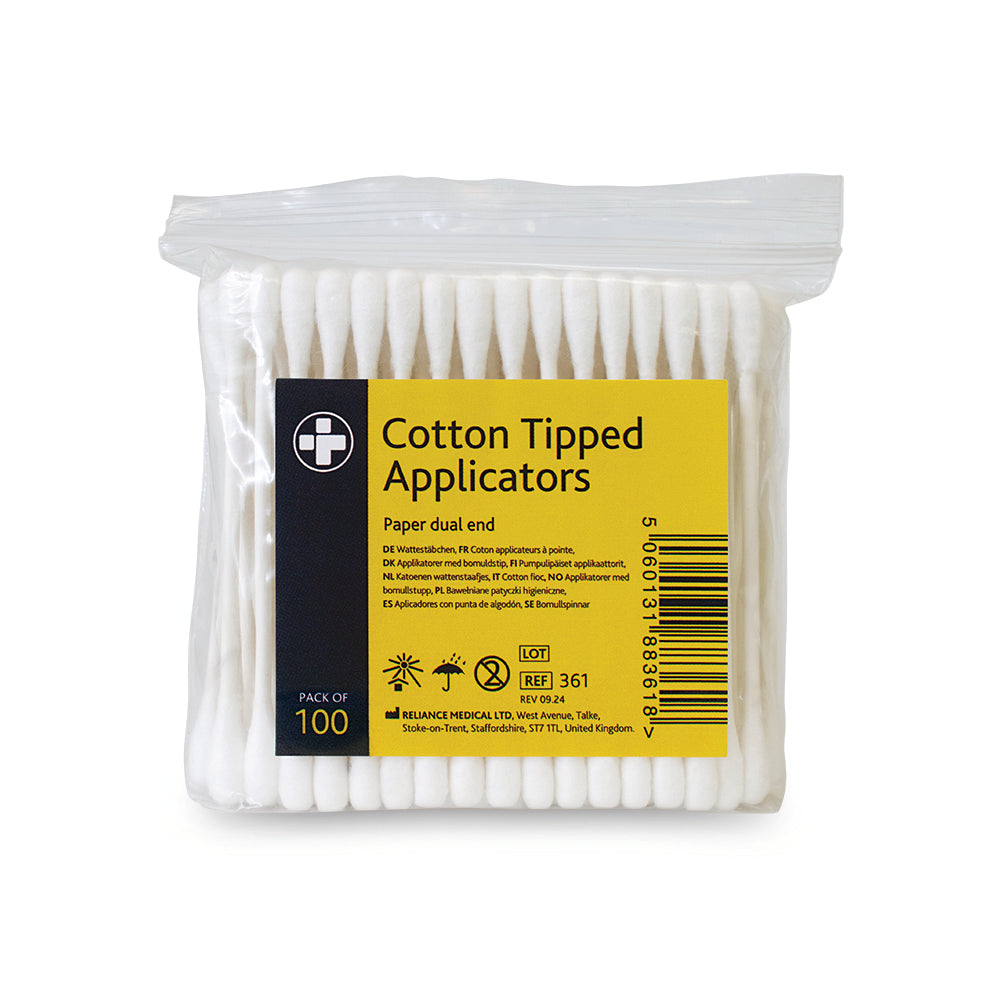 Cotton Tipped Dual End Applicators - Pack of 100 - G&M Medical Supply
