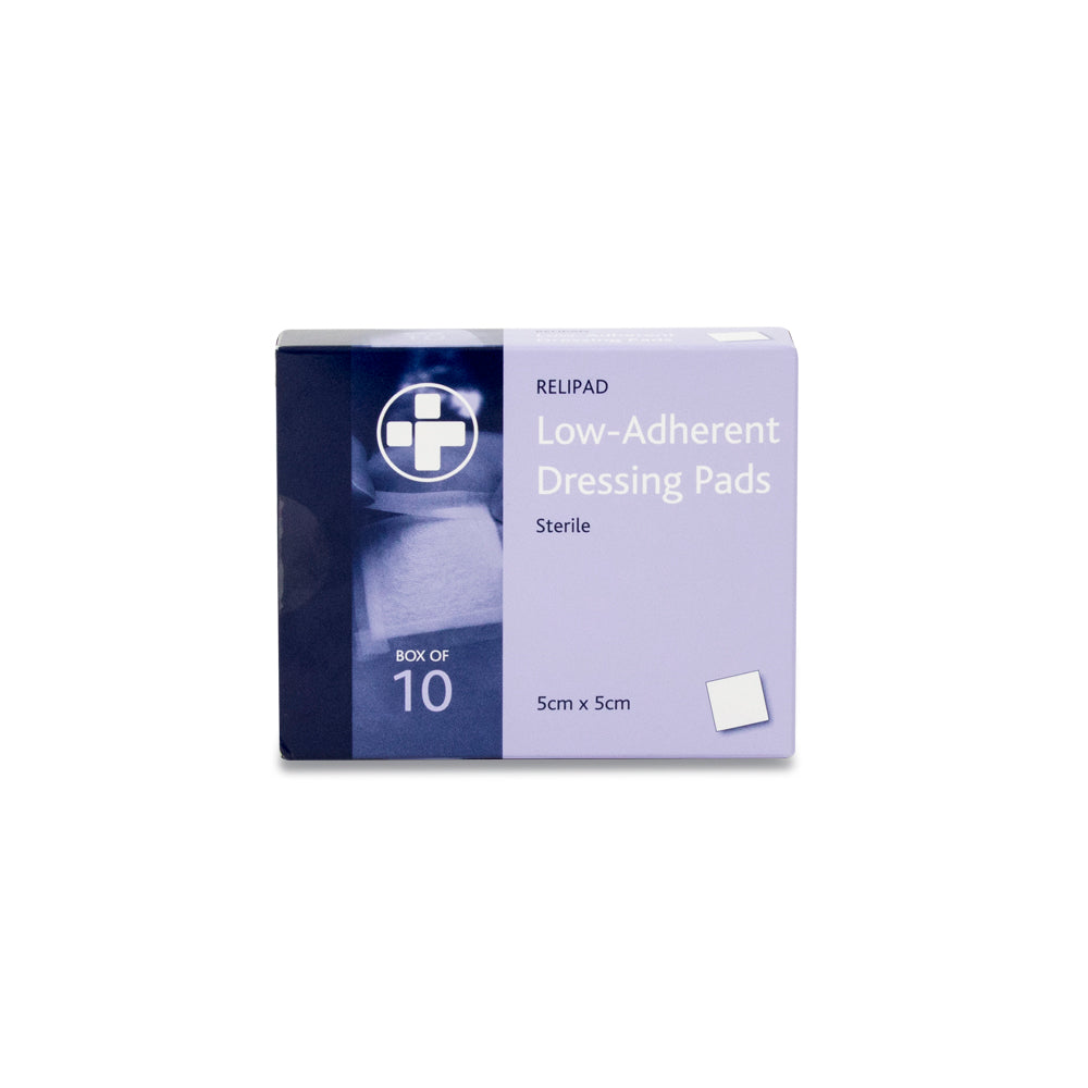 Relipad Low Adherent Dressing Pads - 5cm x 5cm - Box of 10 - G&M Medical Supply