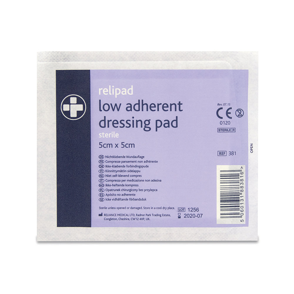 Relipad Low Adherent Dressing Pads - 5cm x 5cm - G&M Medical Supply