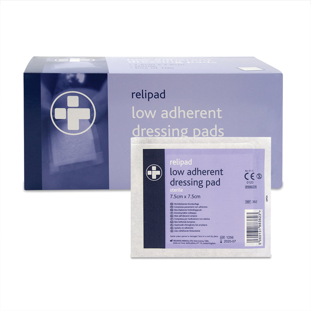 Relipad Low Adherent Dressing Pads - 7.5cm x 7.5cm - G&M Medical Supply