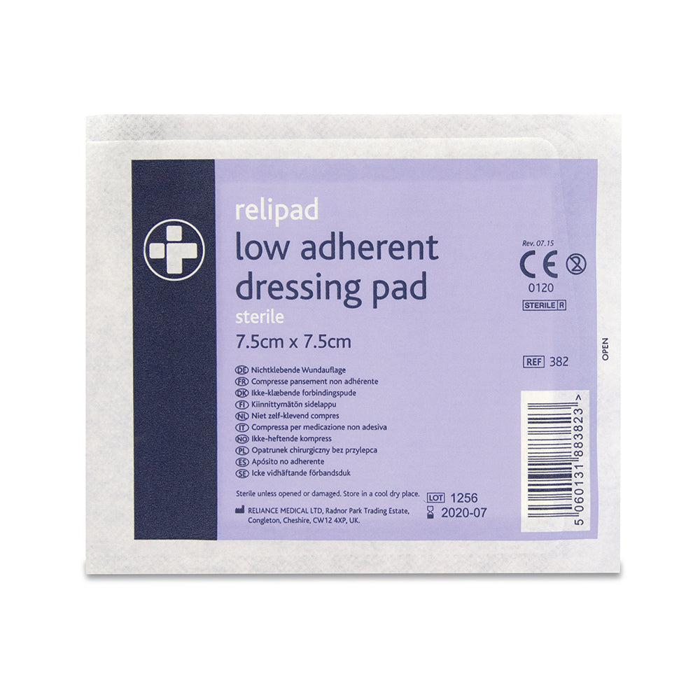 Relipad Low Adherent Dressing Pads - 7.5cm x 7.5cm - G&M Medical Supply