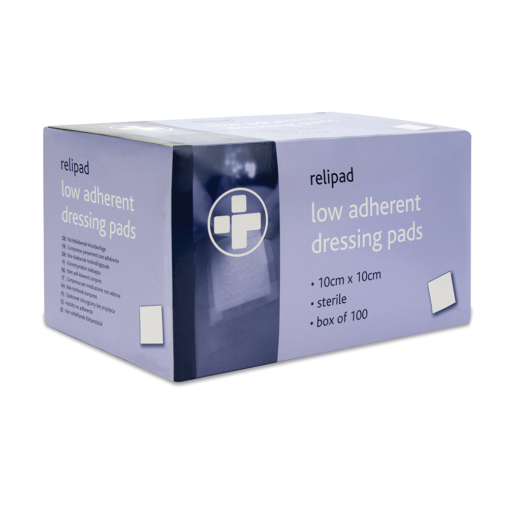 Relipad Low Adherent Dressing Pads - 10cm x 10cm - G&M Medical Supply