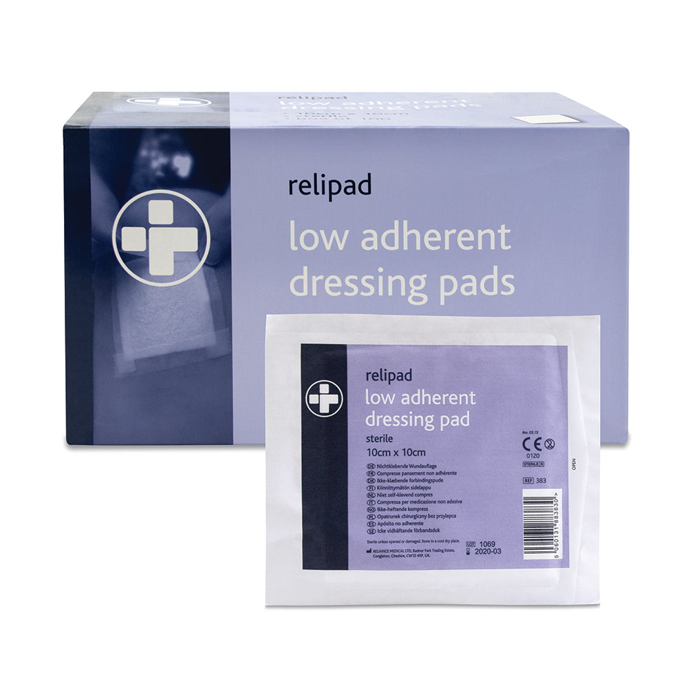 Relipad Low Adherent Dressing Pads - 10cm x 10cm - G&M Medical Supply