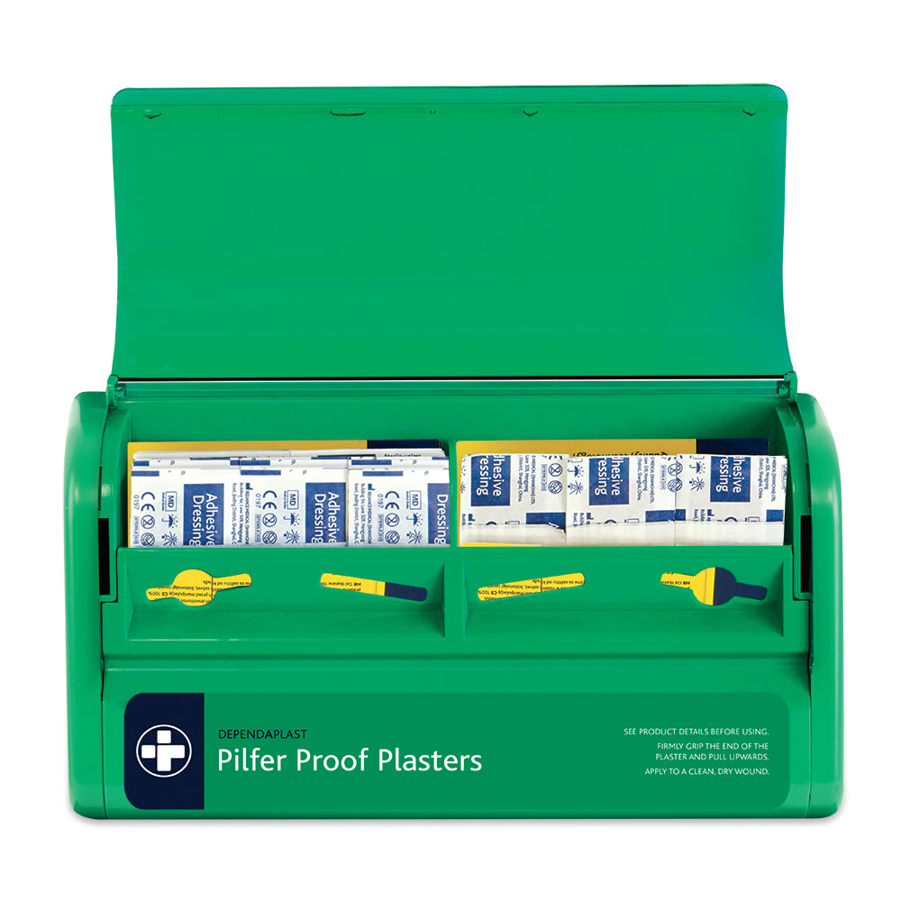 Dependaplast Pilfer Proof Plaster Dispenser inc 2 Advanced 100% Washproof Fabric Plaster Wallets - G&M Medical Supply