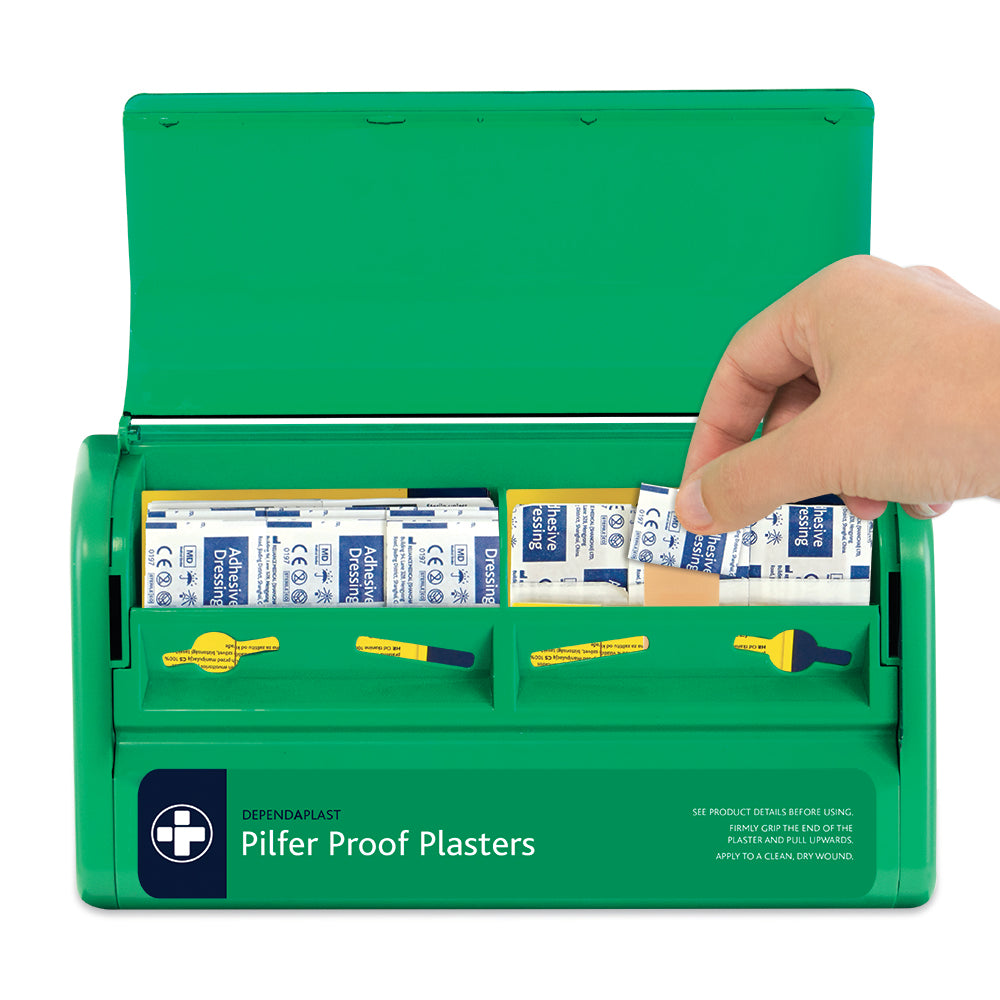 Dependaplast Pilfer Proof Plaster Dispenser inc 2 Advanced 100% Washproof Fabric Plaster Wallets - G&M Medical Supply