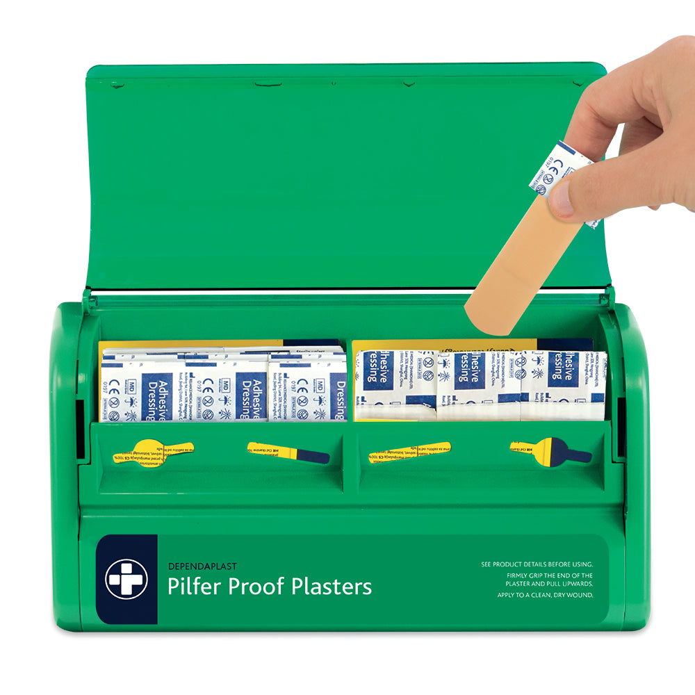Dependaplast Pilfer Proof Plaster Dispenser inc 2 Advanced 100% Washproof Fabric Plaster Wallets - G&M Medical Supply