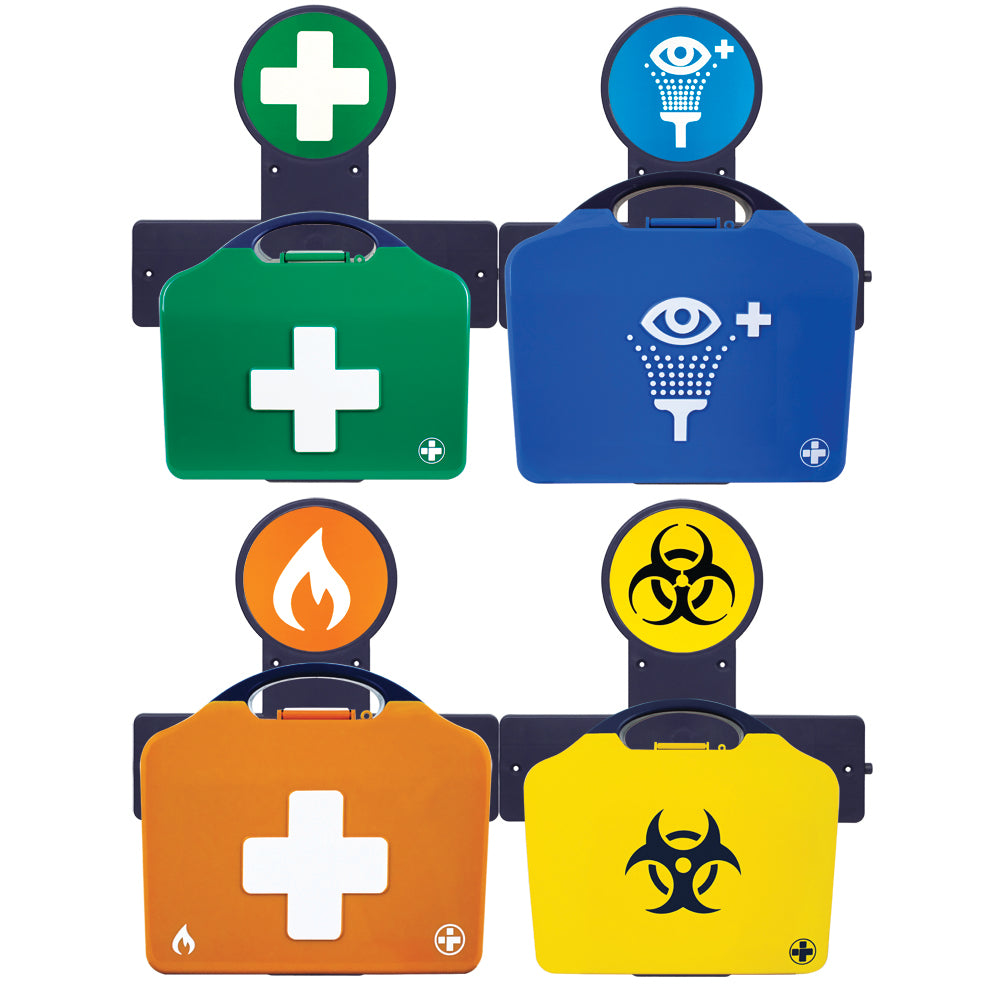 AuraPoint - 4 Unit Point - Small BS8599-1 First Aid Kit, Double Eyewash, Burns and Clean Up Kits - G&M Medical Supply