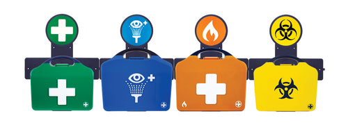 AuraPoint - 4 Unit Point - Small BS8599-1 First Aid Kit, Double Eyewash, Burns and Clean Up Kits - G&M Medical Supply