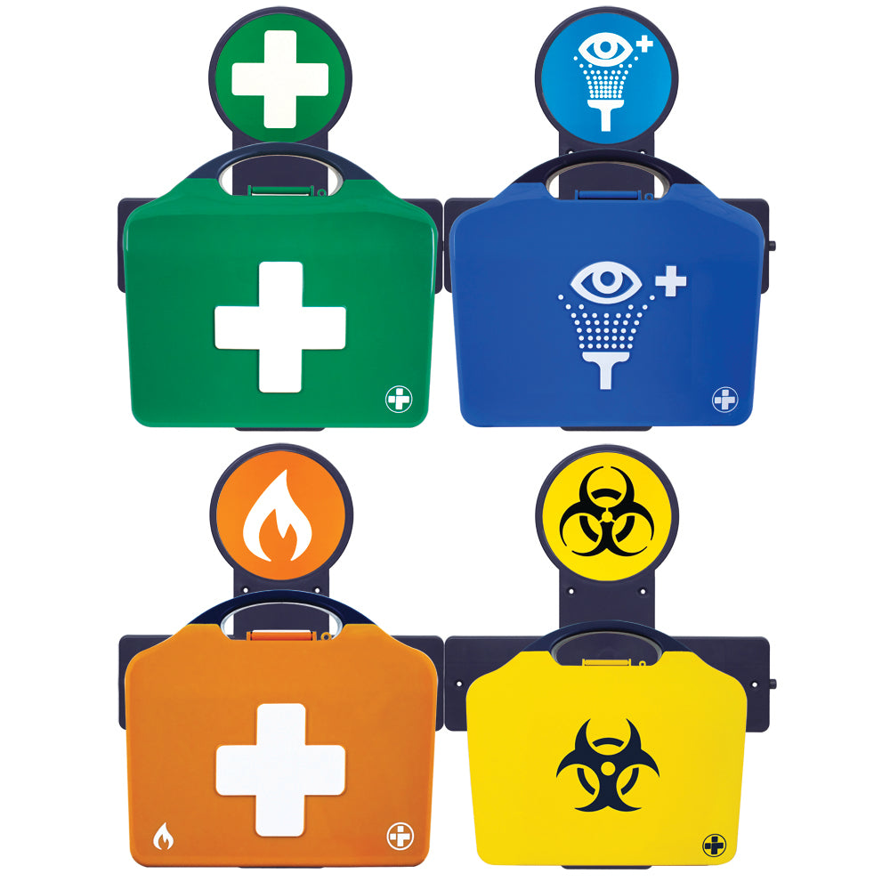 AuraPoint - 4 Unit Point - Medium BS8599-1 First Aid Kit, Double Eyewash, Burns and Clean Up Kits - G&M Medical Supply