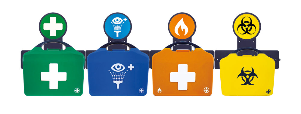 AuraPoint - 4 Unit Point - Medium BS8599-1 First Aid Kit, Double Eyewash, Burns and Clean Up Kits - G&M Medical Supply