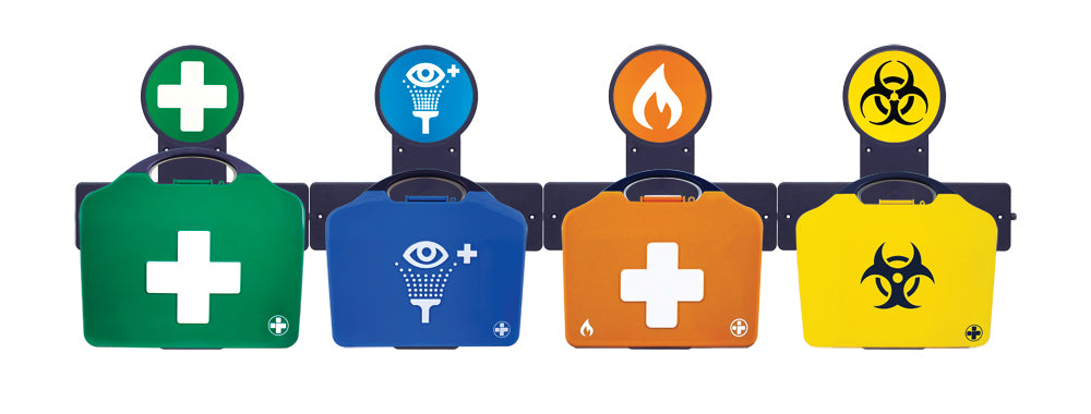 AuraPoint - 4 Unit Point - Large BS8599-1 First Aid Kit, Double Eyewash, Burns and Clean Up Kits - G&M Medical Supply
