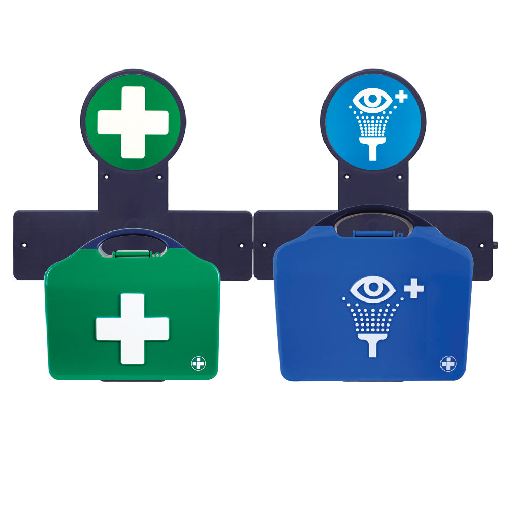 AuraPoint - 2 Unit Point - HSE 1-10 Person First Aid Kit & Double Eyewash Station - G&M Medical Supply